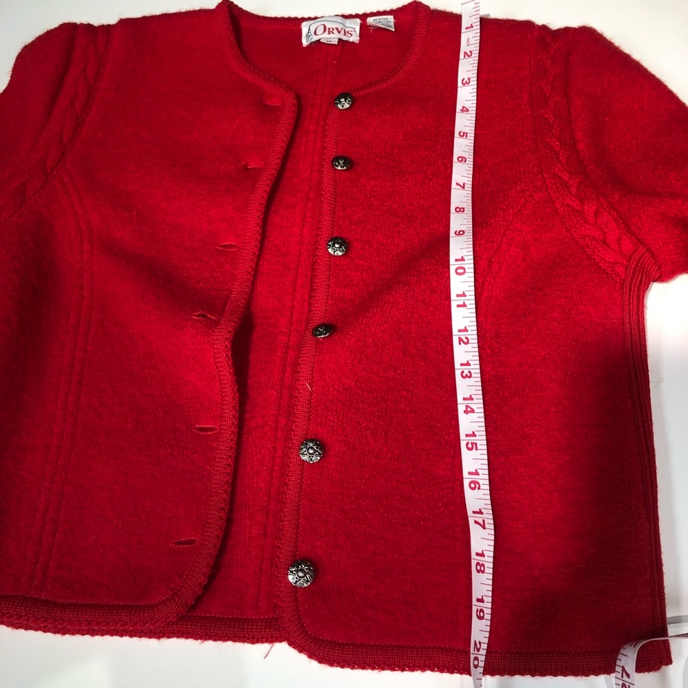 Women Orvis 100% wool cropped cardigan, sz 12 - Picture 5 of 5